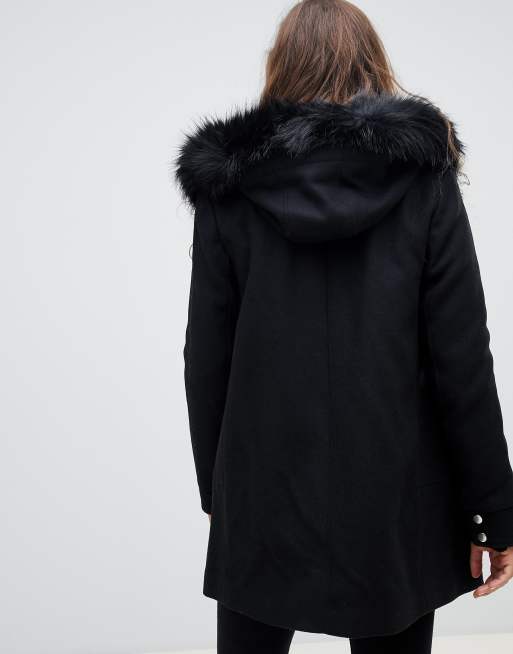 Pimkie faux fur on sale hooded zip front jacket