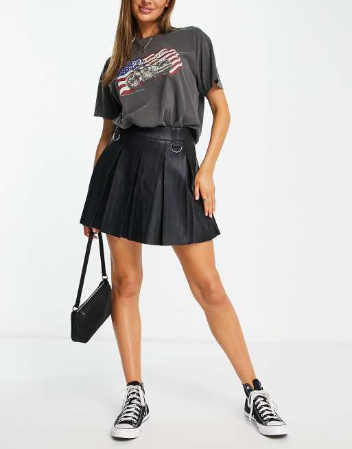 Pimkie faux leather midi skirt in black best sale