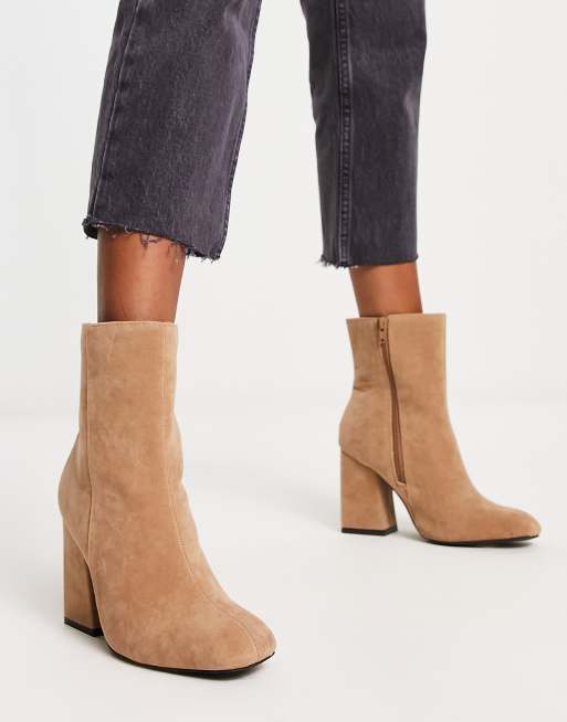 Camel heeled ankle store boots