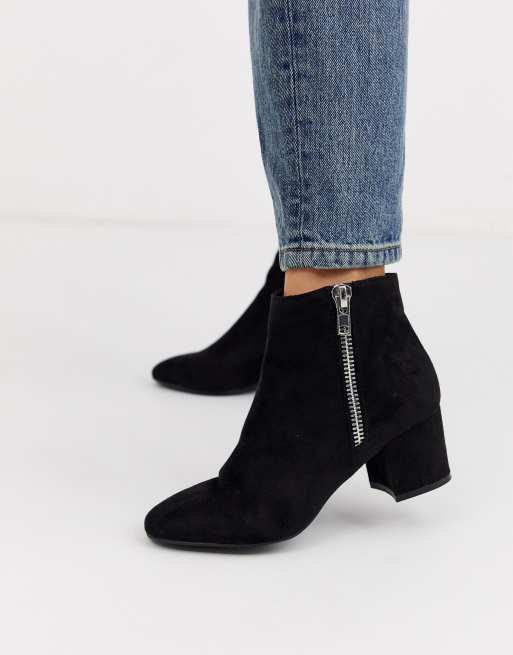 suede side zip bootie