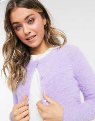 lilac button front cardigan