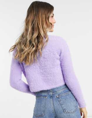 lilac button front cardigan