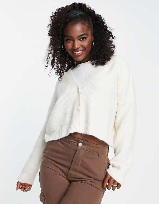 Cropped cream outlet cardigan