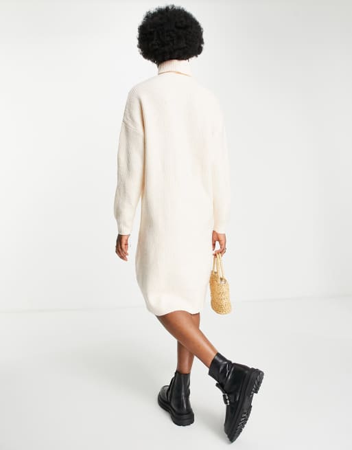 Pimkie - Gebreide trui-jurk met col in beige, 2 van 4