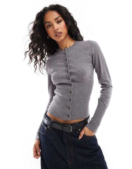 Pimkie - Getailleerd vest met knopen in antracietgrijs