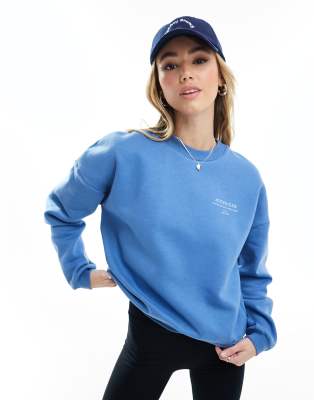 Pimkie - Gewaschenes Oversize-Sweatshirt in Blau mit Motiv