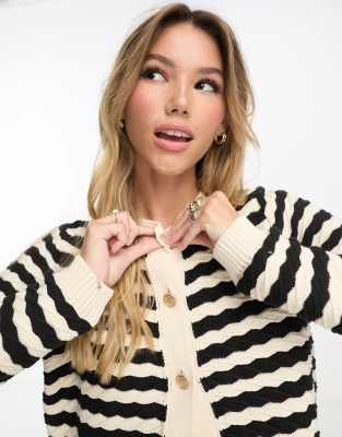 Blazer décontracté à boutonnage simple - Fines rayures blanches - FEMME