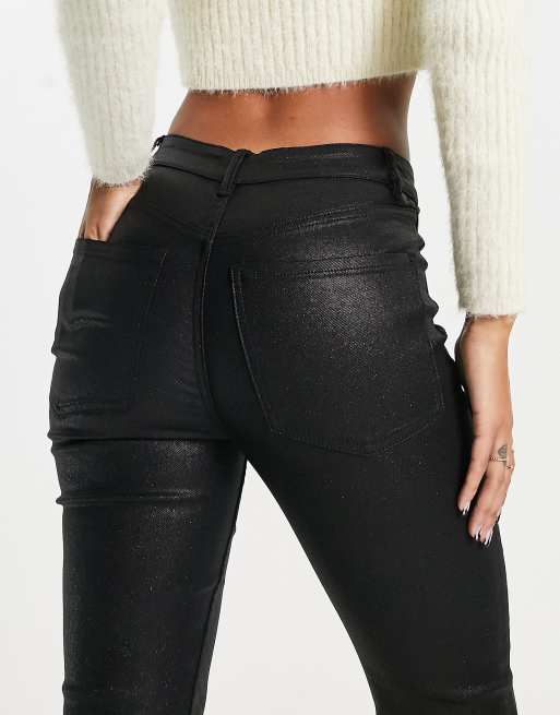 Only Royal coated skinny jeans in black