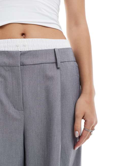 Pimkie – Grå, figursydda byxor med raka ben och boxershortskant, 3 av 5