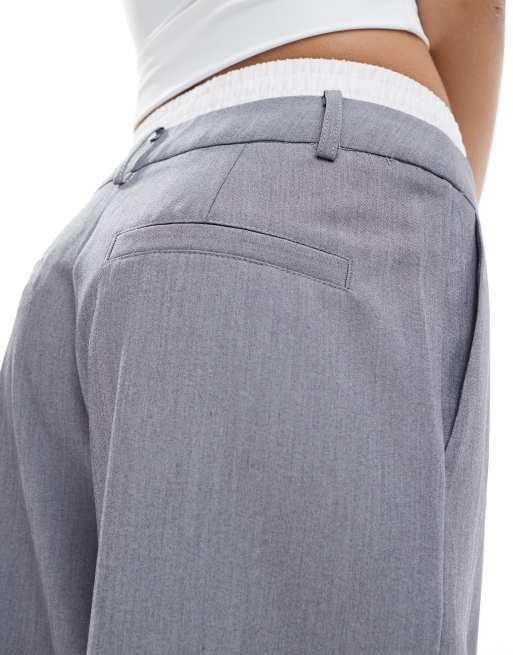 Pimkie – Grå, figursydda byxor med raka ben och boxershortskant, 4 av 5