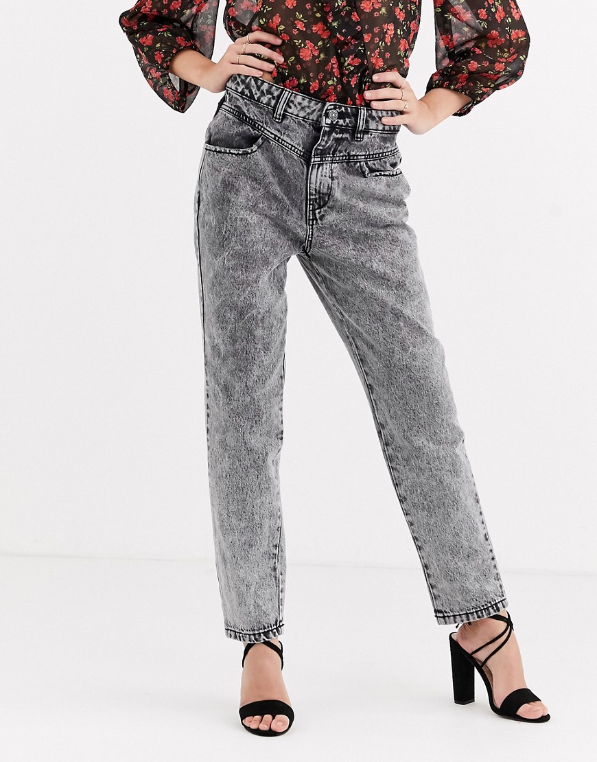 Pimkie – Grå, stentvättade mom jeans