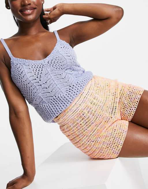 Pimkie ‑ Häkel-Shorts in Orange, Kombiteil