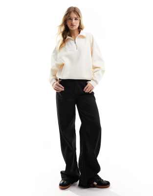 Pimkie high waisted faux leather straight leg pants in black