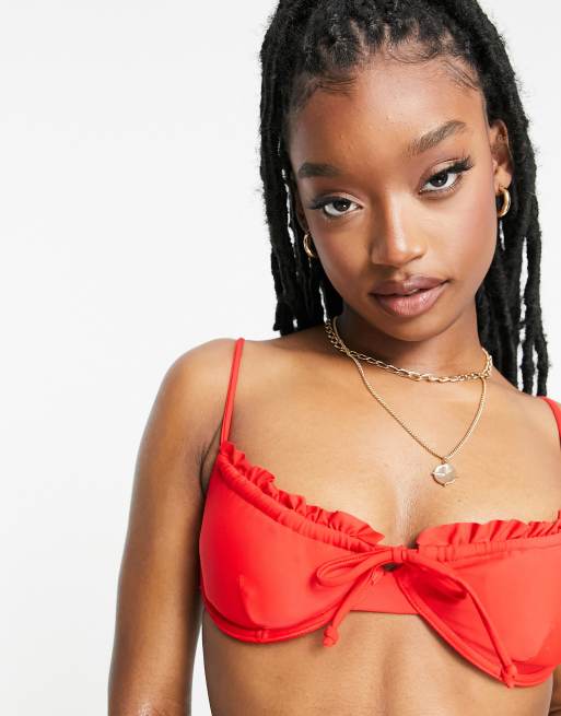 Pimkie Haut de bikini a armatures Rouge ASOS