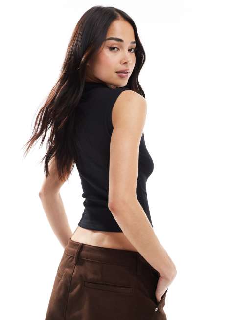 Pimkie high neck sleeveless top in black, 4 of 4