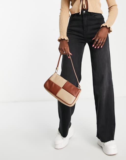 Pimkie high waist wide leg 90s jean in black - BLACK