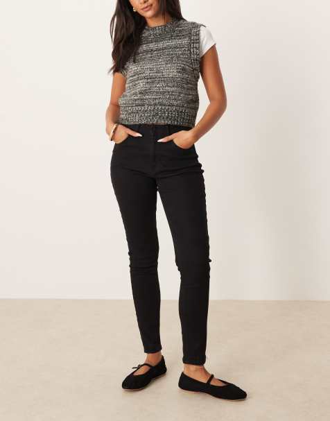 Pimkie high waisted skinny jeans in black - view 1