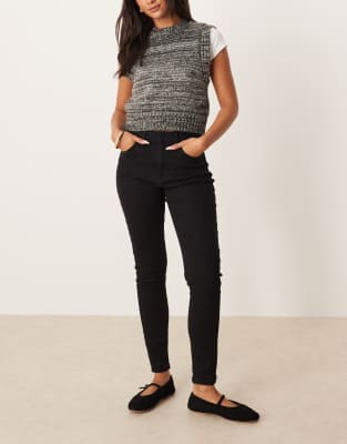 Pimkie High Waisted Skinny Jeans In Black