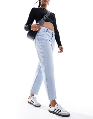 Pimkie high waisted straight leg jeans in light blue wash
