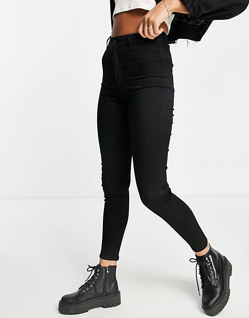 Pimkie high waisted ultra skinny jeans in black | ASOS