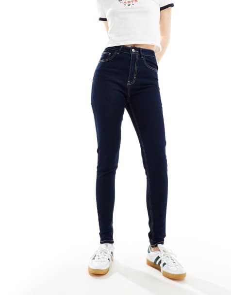 Pimkie - Højtaljede skinny-jeans i mørk vask - view 1