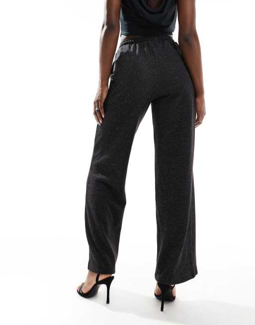 Pimkie – Hose in glitzerndem Schwarz mit weitem Bein, 2 von 5
