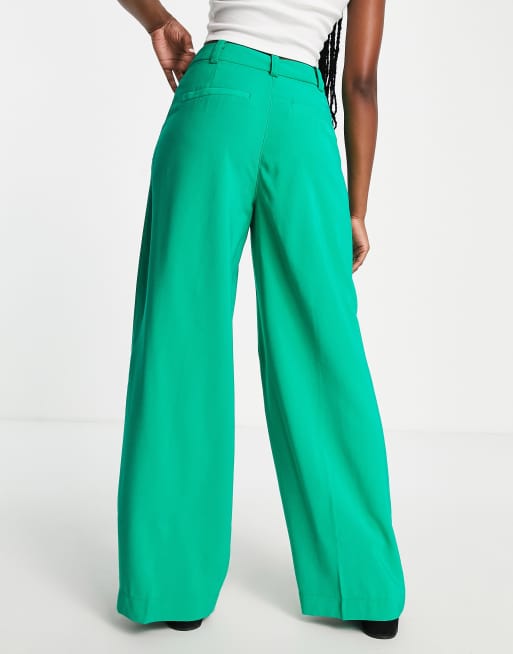 Pimkie – Hose in Grün mit hohem Bund und weitem Bein, 2 von 4