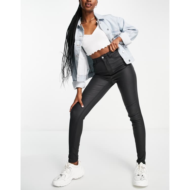 Pimkie Jean enduit taille haute Noir ASOS