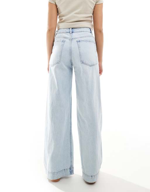 Pimkie - Jeans a vita alta a fondo ampio blu chiaro, 5 di 5