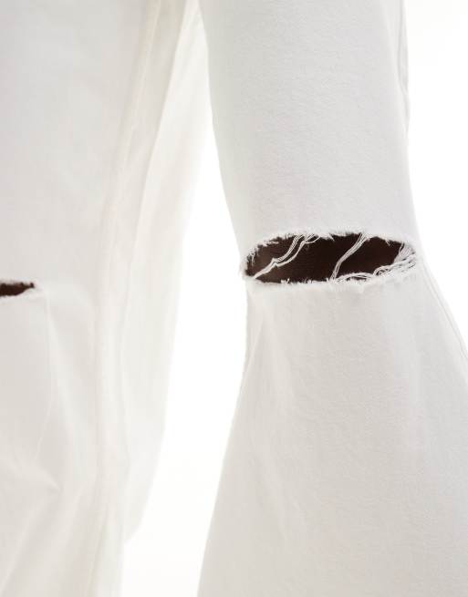 Pimkie - Jeans ampi bianchi con strappi sulle ginocchia, 2 di 5
