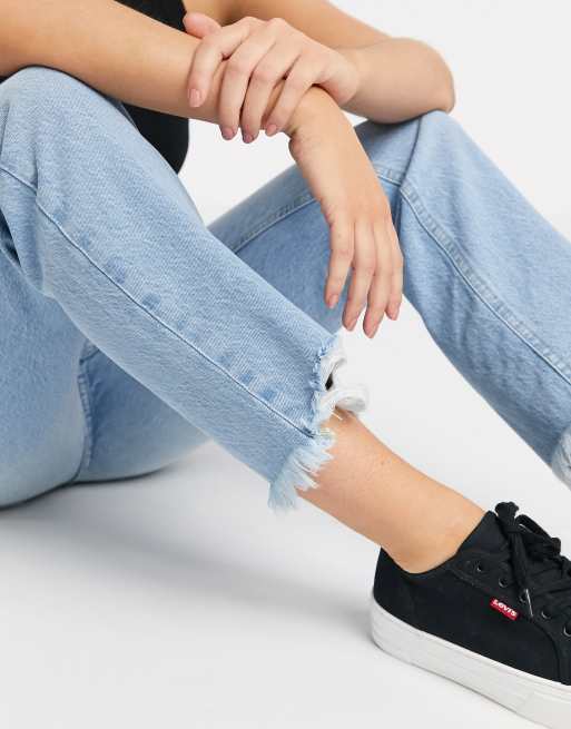 Pimkie - Jeans dritti in cotone riciclato blu, 3 di 4