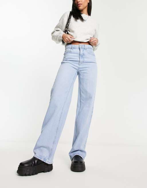 Pimkie - Jeans met rechte pijpen in blauw met wassing