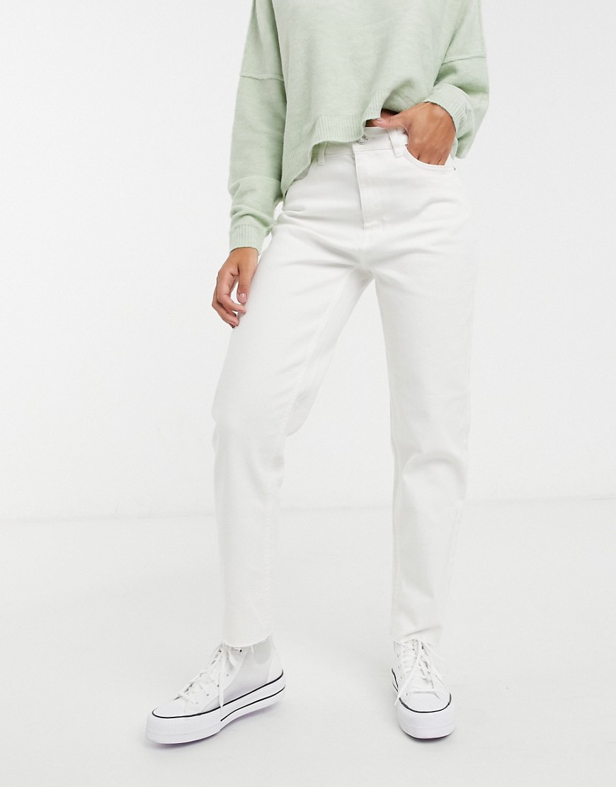 Pimkie - Jeans met rechte pijpen van gerecycled katoen in ecru-Wit