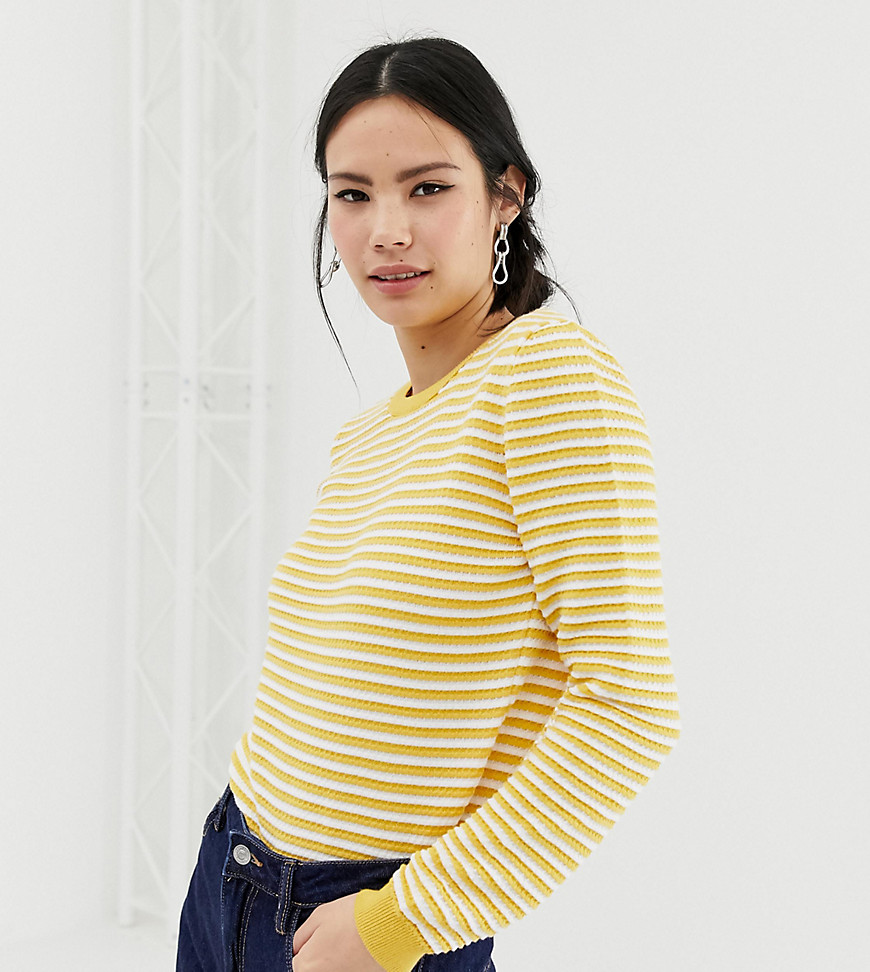 Pimkie jumper with round neck in yellow stripes