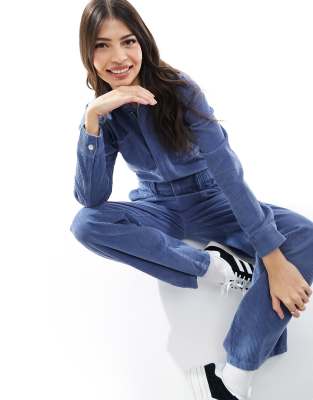 Pimkie - Jumpsuit aus Cord in Blau