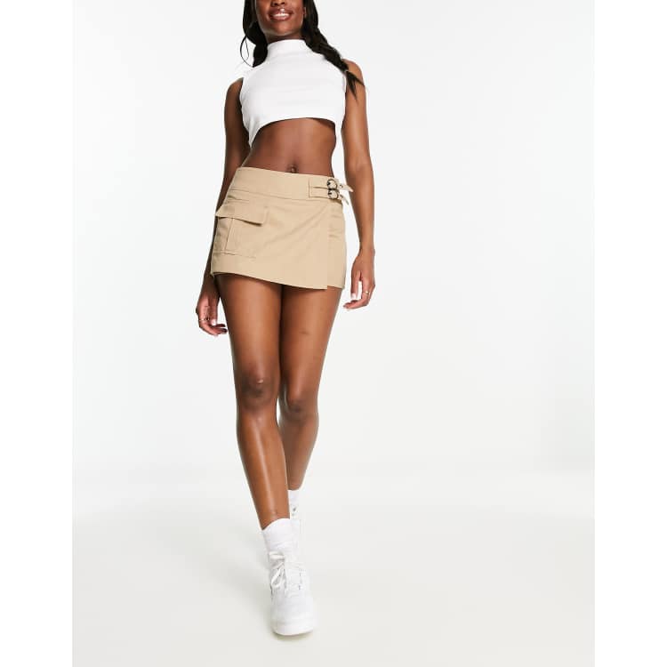 Pimkie Jupe short cargo avec boucle Beige ASOS