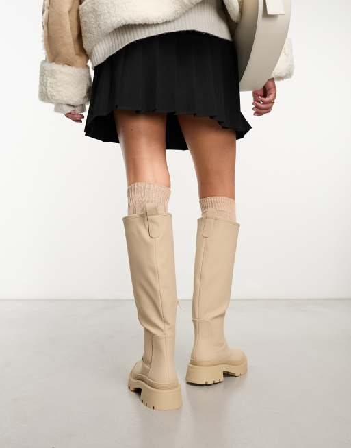 Cream knee store high boots