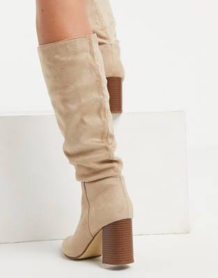 slouchy taupe boots