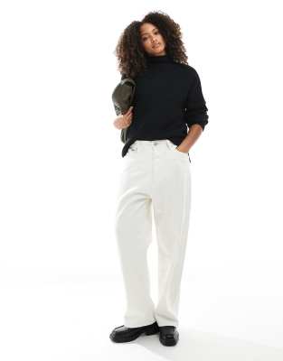 Pimkie Pimkie knitted high neck side split jumper in black