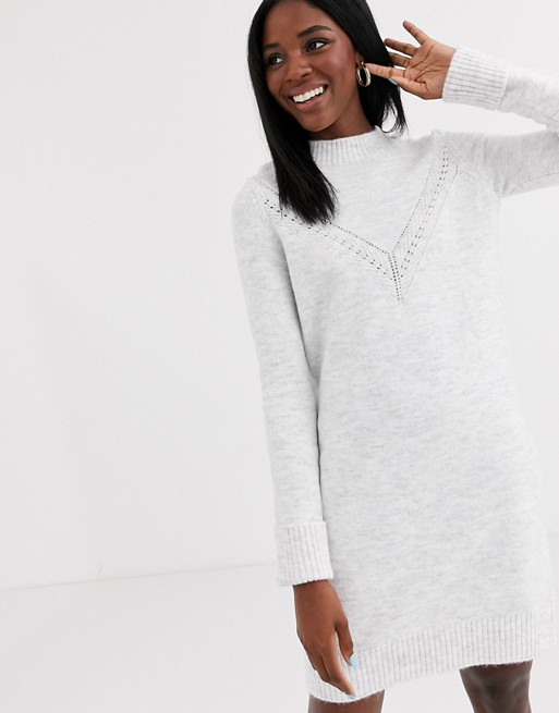 Pimkie knitted jumper dress in grey