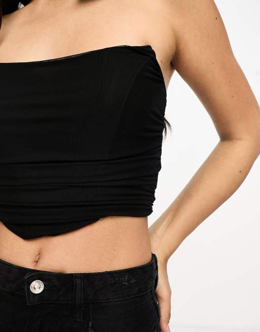 Pimkie – Korsett-Oberteil aus Netzstoff in Schwarz, 3 von 4