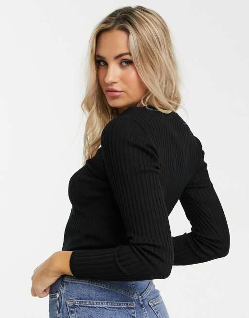 Pimkie Kurze Strickjacke In Schwarz Asos