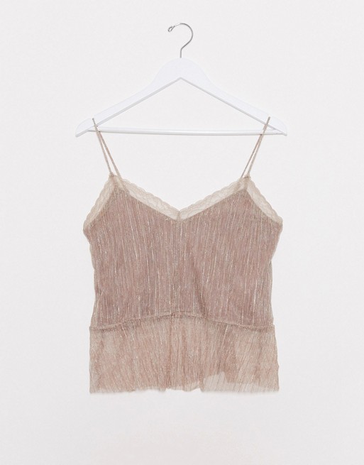 Pimkie lace detail camisole in pink