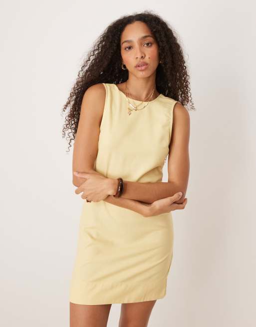 Pimkie linen blend sleeveless mini dress in butter yellow, 2 of 4