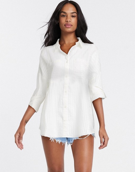 Pimkie linen shirt with stripes in white