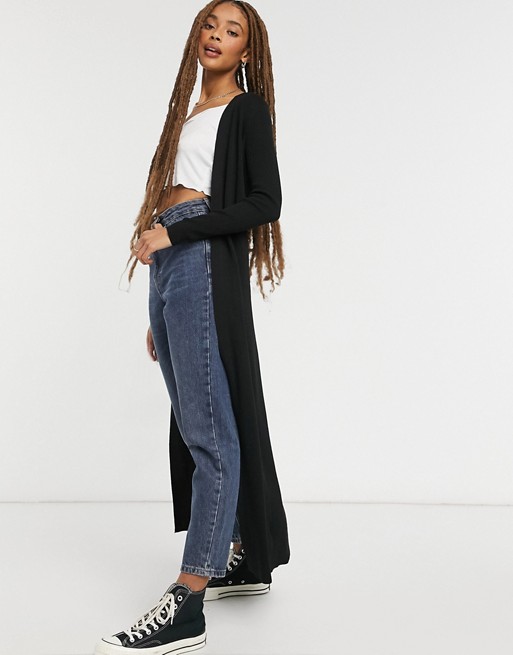 Pimkie long knitted cardigan in black