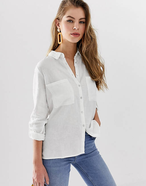 Pimkie long sleeved shirt in white