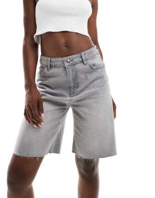 Pimkie Pimkie longline denim jorts in washed grey