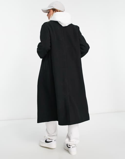 Pimkie – Longline-Mantel in Schwarz ASOS
