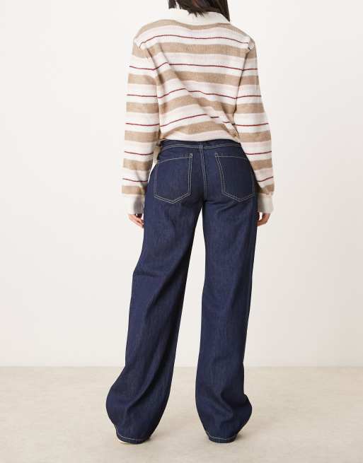 Pimkie low rise wide leg jeans in indigo, 2 of 5